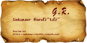 Gebauer Renátó névjegykártya